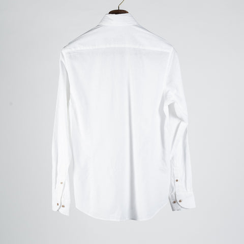 Blue Industry White Linen & Cotton Dress Shirt 5