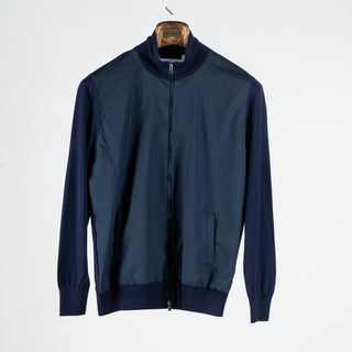 Gran Sasso Navy & Blue Ultralight Spring Zip-Up Sweater 1