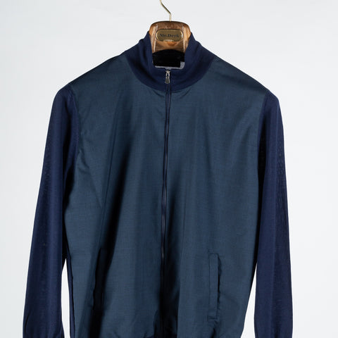 Gran Sasso Navy & Blue Ultralight Spring Zip-Up Sweater 6