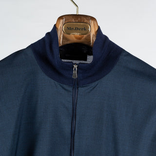 Gran Sasso Navy & Blue Ultralight Spring Zip-Up Sweater 7