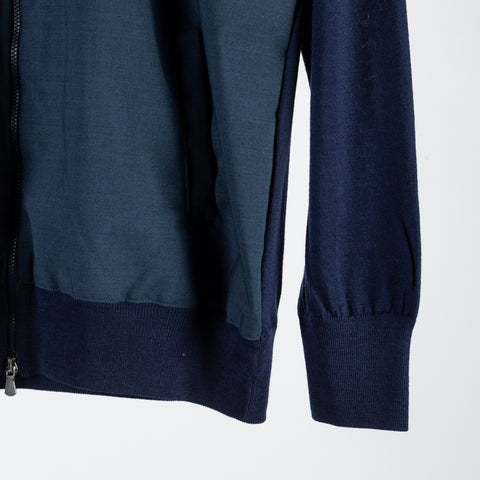 Gran Sasso Navy & Blue Ultralight Spring Zip-Up Sweater 4