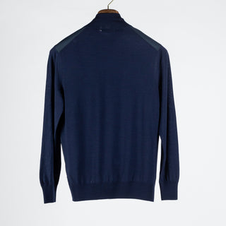 Gran Sasso Navy & Blue Ultralight Spring Zip-Up Sweater 5
