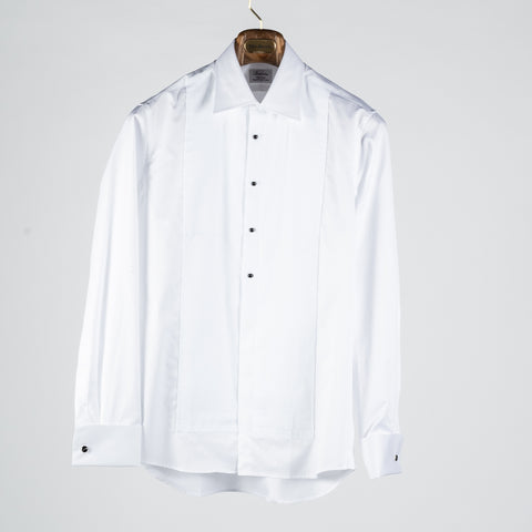 Stenstrom White Pleated Tuxedo Dress Shirt w/ French Cuff 1