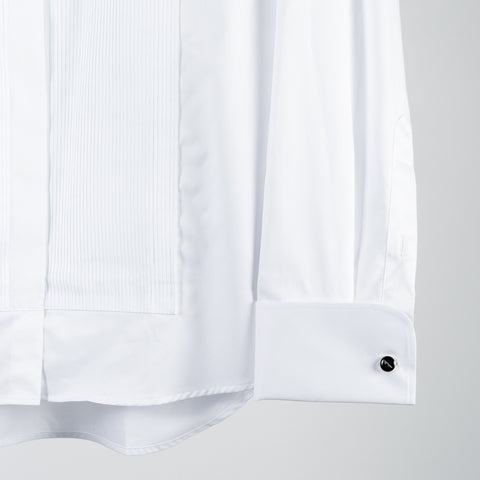 Stenstrom White Pleated Tuxedo Dress Shirt w/ French Cuff 4