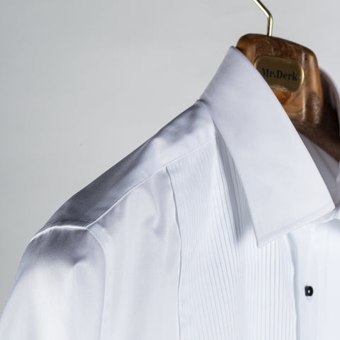 Stenstrom White Pleated Tuxedo Dress Shirt w/ French Cuff 3