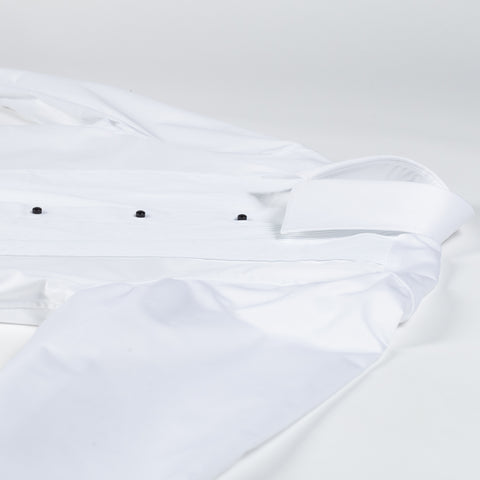 Stenstrom White Pleated Tuxedo Dress Shirt w/ French Cuff 8
