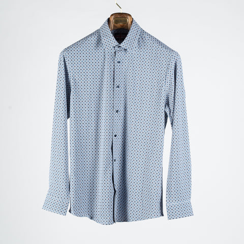 Soul of London Blue Geometric Printed Dress Shirt 1