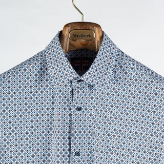 Soul of London Blue Geometric Printed Dress Shirt 7