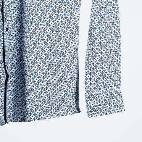 Soul of London Blue Geometric Printed Dress Shirt 4