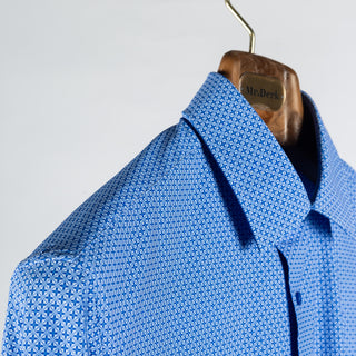 Soul of London Royal Blue Geometric Printed Dress Shirt 2
