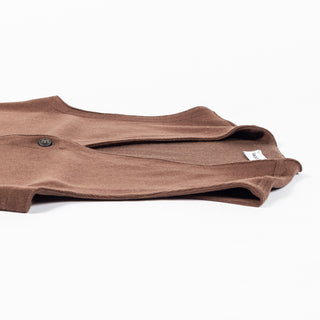 Gran Sasso Brown Textured Single-Breasted Wool Waistcoat 7