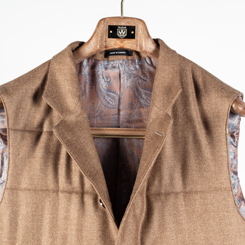 Empire Camel Loro Piana Wool-Cashmere Engine Vest 5
