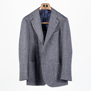 J Mueser Blue Tickweave Tweed Waverly Jacket 1