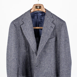 J Mueser Blue Tickweave Tweed Waverly Jacket 6