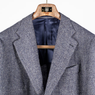 J Mueser Blue Tickweave Tweed Waverly Jacket 7