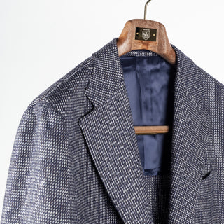 J Mueser Blue Tickweave Tweed Waverly Jacket 3
