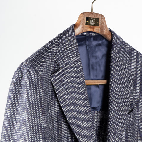 J Mueser Blue Tickweave Tweed Waverly Jacket 3
