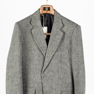 Portuguese Flannel Grey Herringbone Wool Sport Jacket 6