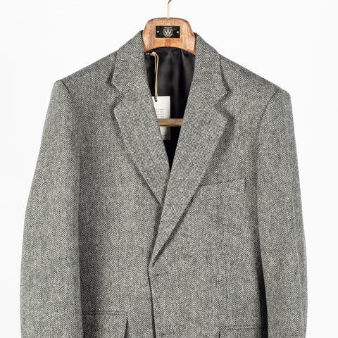 Portuguese Flannel Grey Herringbone Wool Sport Jacket 6