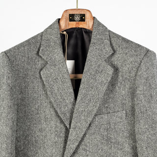 Portuguese Flannel Grey Herringbone Wool Sport Jacket 7