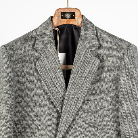 Portuguese Flannel Grey Herringbone Wool Sport Jacket 7