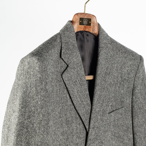Portuguese Flannel Grey Herringbone Wool Sport Jacket 3