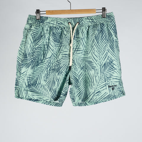 Barbour Green Floral Falmouth Swim Trunks 1