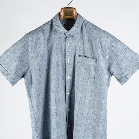 Barbour Navy Hartland Linen-Blend Short-Sleeved Shirt 5