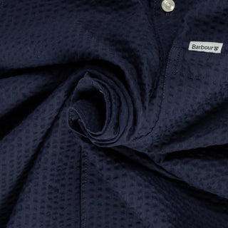 Barbour Navy Longhall Seersucker Performance Short Sleeve Button-Down Shirt 2