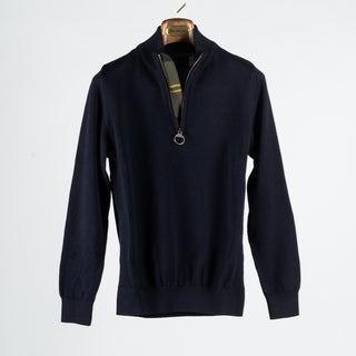 Barbour Navy Cotton Half Zip 1