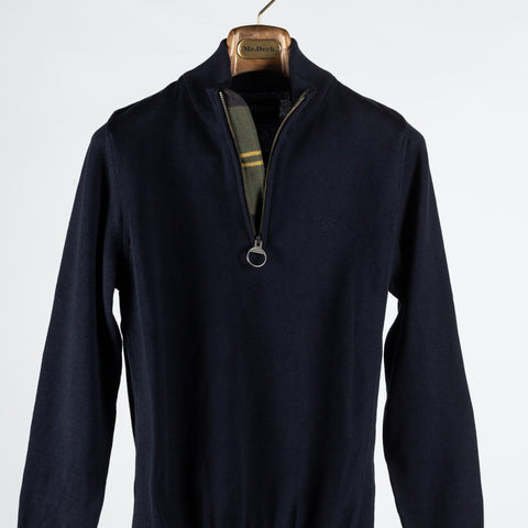 Barbour Navy Cotton Half Zip 6