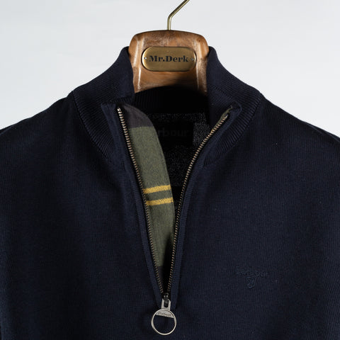 Barbour Navy Cotton Half Zip 7