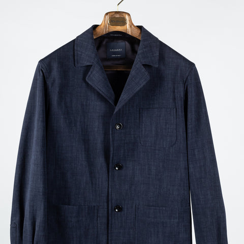 Latorre Textured Navy Leisure Suit - Cotton, Polyester, Stretch, Made In Italy - View 6
