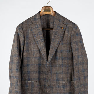 Latorre Brown & Blue Check Summer Blazer 6