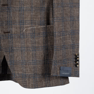 Latorre Brown & Blue Check Summer Blazer 4