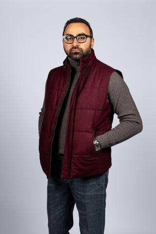 Waterville Burgundy Horizontal Quilted Vest 2