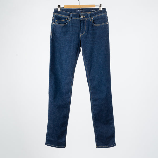 Mid Blue Rudens-Z Cotton-Linen Blend Jeans