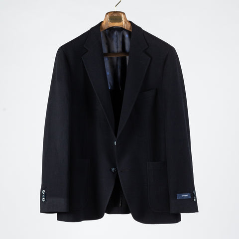 Empire Navy Waffle Texture Blazer - Wool, Stretch, Made In Canada