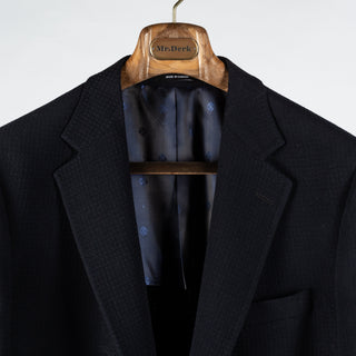 Empire Navy Waffle Texture Blazer - Wool, Stretch, Made In Canada - View 7
