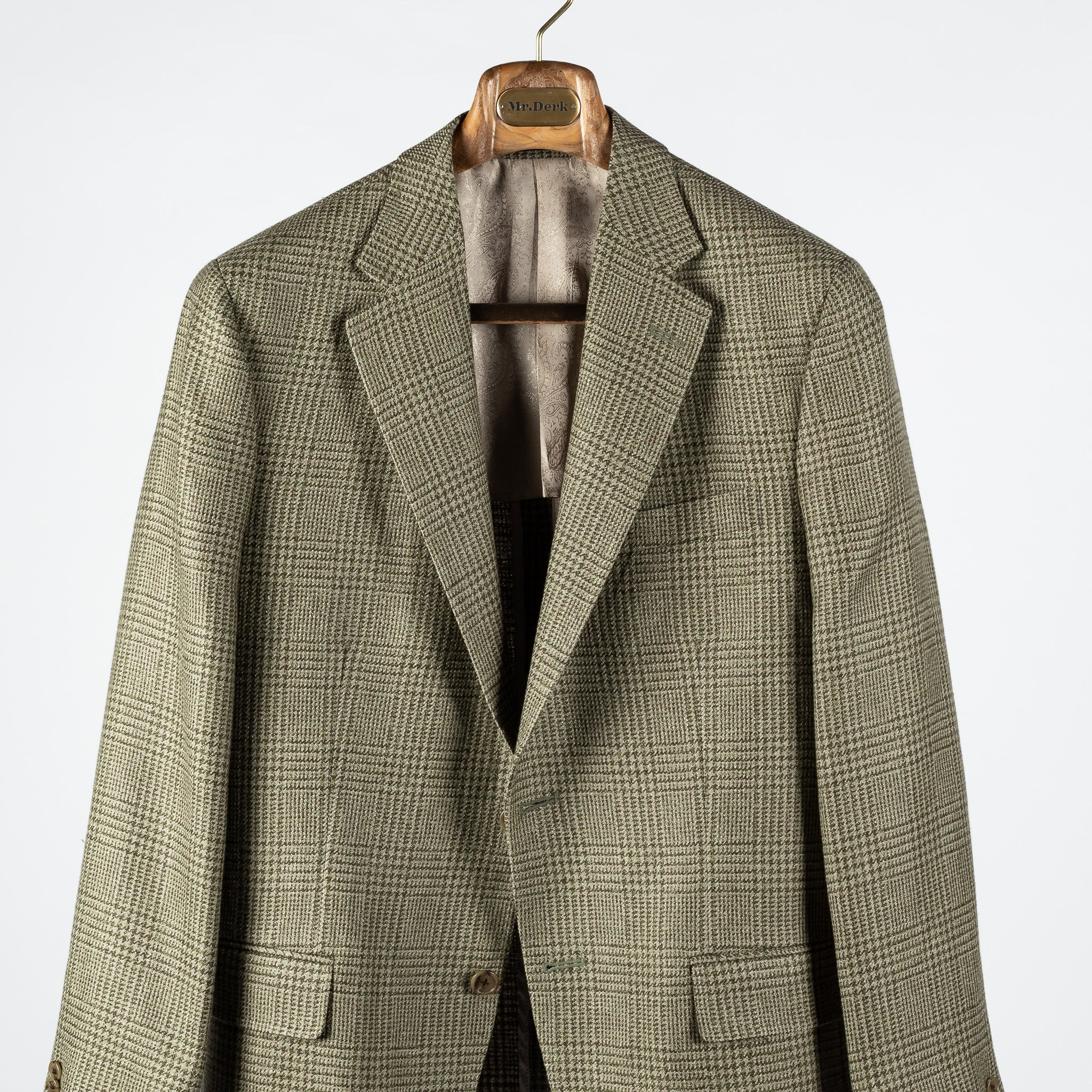 Green Glen Check Wool-Linen Blazer – Mr.Derk