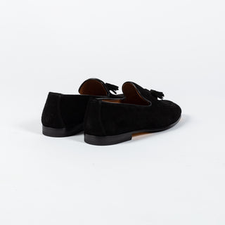 Doucal’s Black Suede Visone Tassel Loafer 2