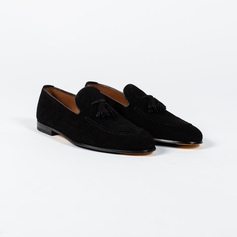 Doucal’s Black Suede Visone Tassel Loafer 3