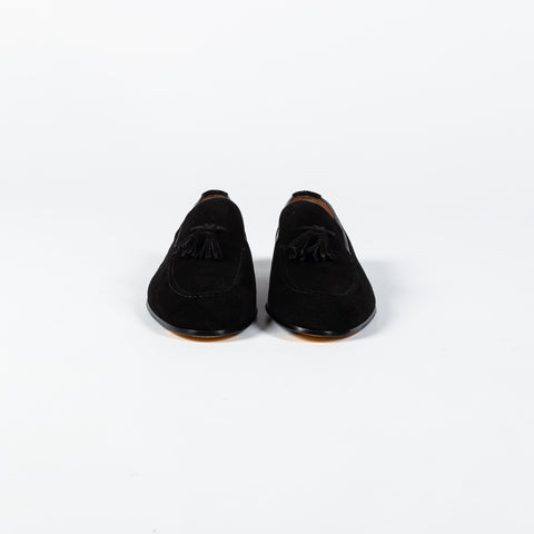 Doucal’s Black Suede Visone Tassel Loafer 4