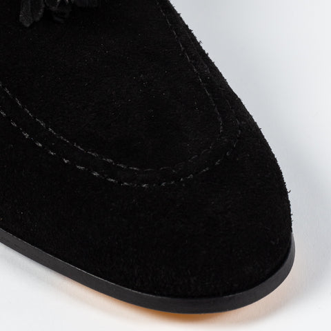 Doucal’s Black Suede Visone Tassel Loafer 6