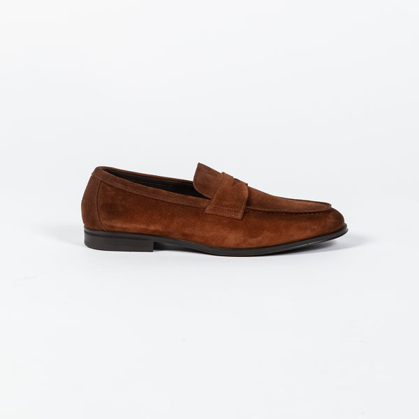 Brown Suede Penny Loafer