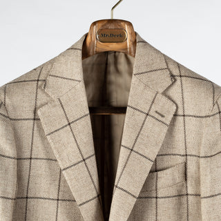 J Mueser Tan Windowpane Blazer 7
