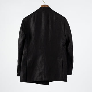 J Mueser Black Irish Linen Double Breasted Suit 5