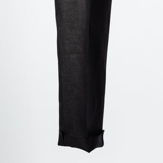 J Mueser Black Irish Linen Double Breasted Suit 15