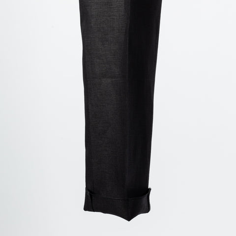 J Mueser Black Irish Linen Double Breasted Suit 15