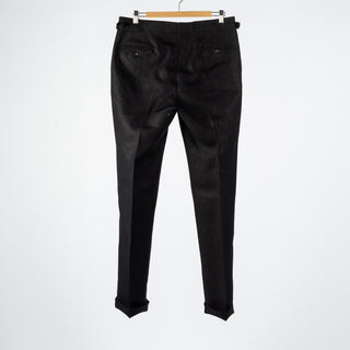 J Mueser Black Irish Linen Double Breasted Suit 12
